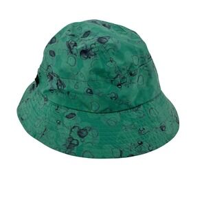 LL Bean Bucket Hat‎ Green Bubble Print Nylon Medium Outdoor Sun Hat
